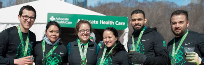 A group of runners at the Post-Race Party