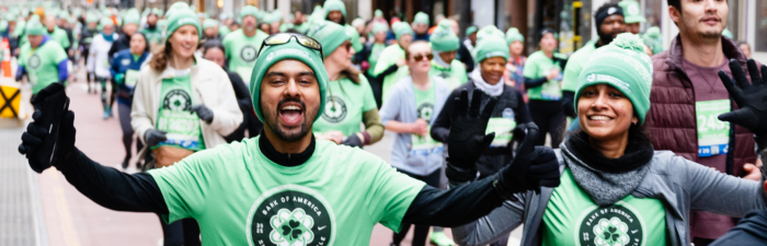 Participants in the 8K Run at the 2025 Bank of America Shamrock Shuffle