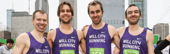Mill City Running team at the 2025 Bank of America Shamrock Shuffle